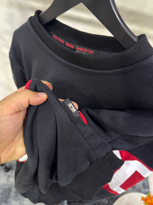 Felpa girocollo con logo a fascia GCDS