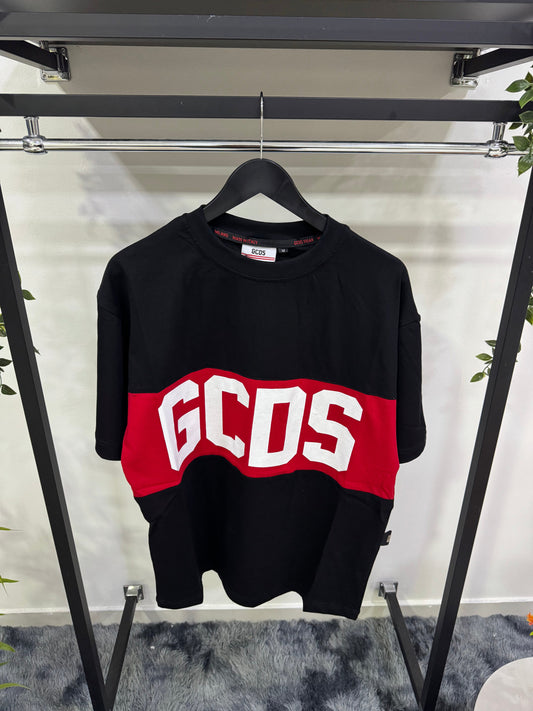 T-shirt con fascia logo GCDS